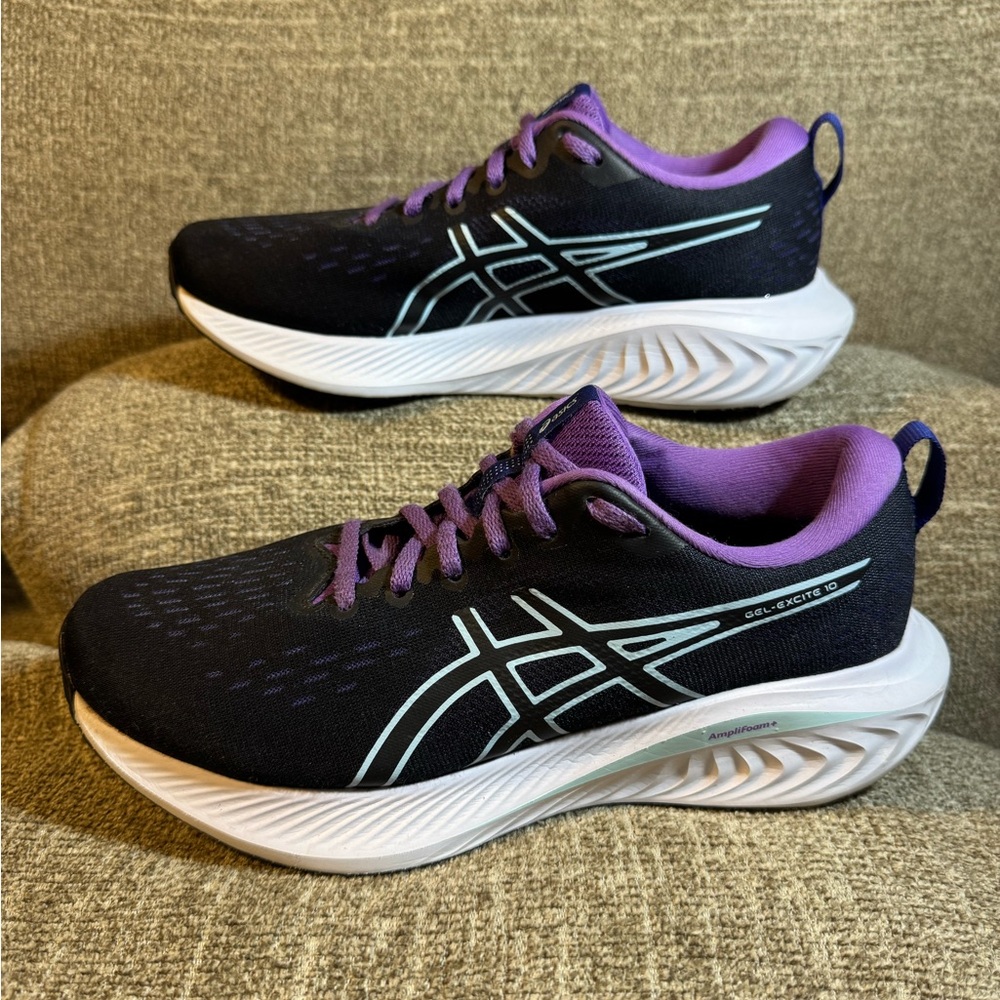 ASICS Women's GEL-EXCITE 10 Black and Purple Athletic Shoes Size 8 - Picture 2 of 10
